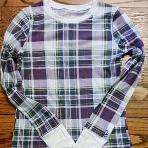 Cuddl Duds Stretch Thermal Plaid Top with Thumb Holes
